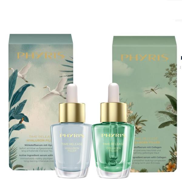 PHYRIS TIME RELEASE Hyaluron & Collagen Duo – Morgens Feuchtigkeit, abends Festigkeit | 2 × 50 ml
